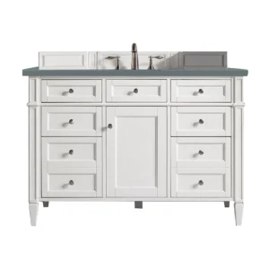 Brittany 48″ Single Vanity, Bright White w/ 3 CM Cala Blue Quartz Top