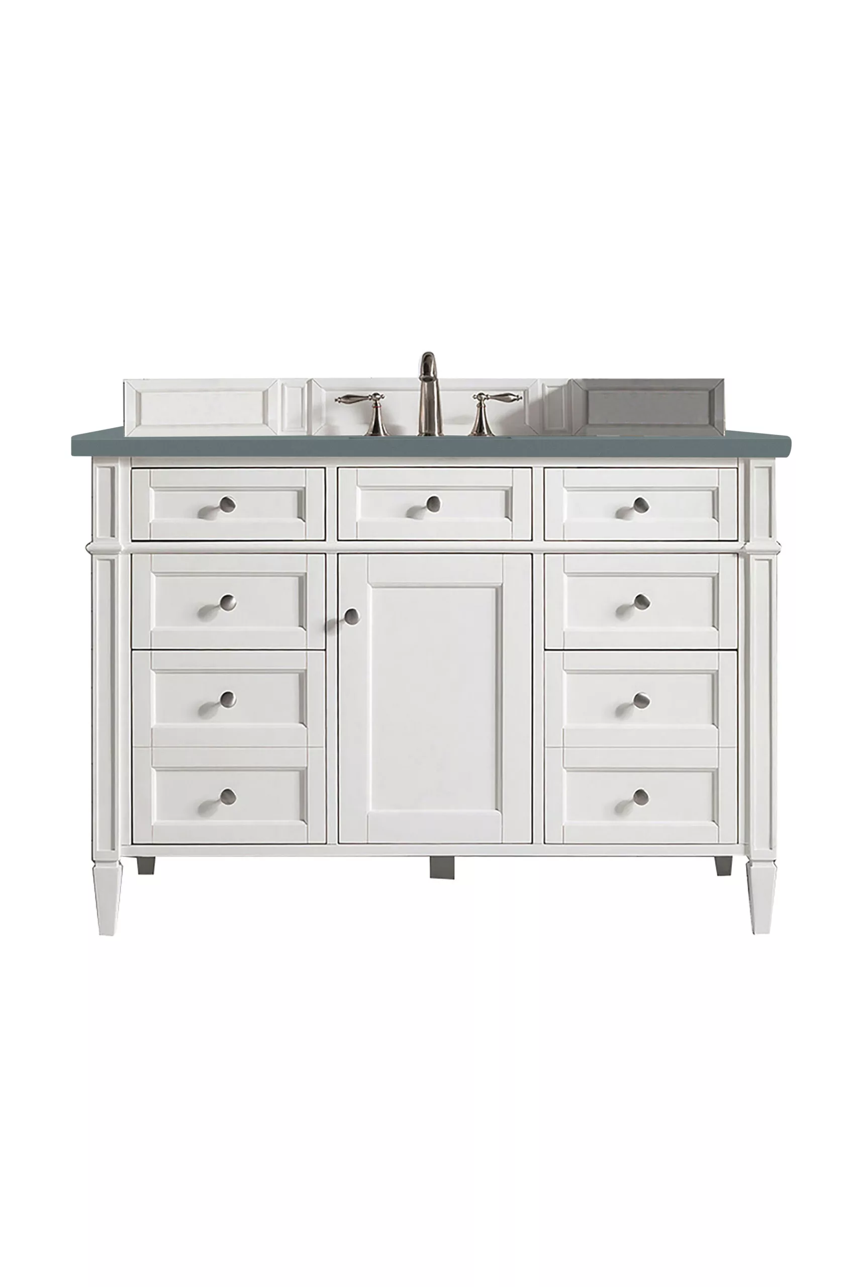 Brittany 48" Single Vanity, Bright White w/ 3 CM Cala Blue Quartz Top