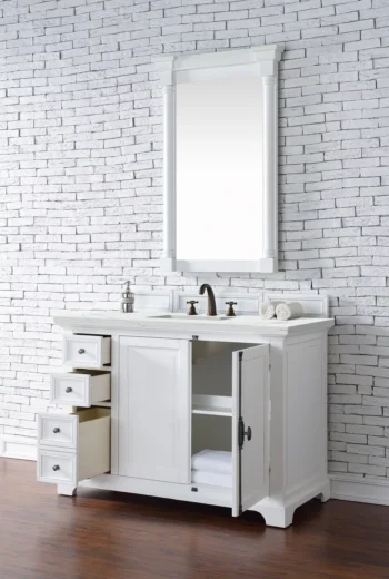 Providence 48" Single Vanity, Bright White w/ 3 CM Ethereal Noctis Top - Image 4