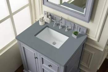 De Soto 30" Single Vanity, Silver Gray w/ 3 CM Cala Blue Top - Image 3