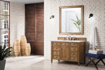 Brittany 48" Single Vanity, Saddle Brown w/ 3 CM Ethereal Noctis Quartz Top - Image 3
