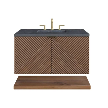 Marcello 36" Single Vanity, Chestnut w/ 3 CM Charcoal Soapstone Top - Image 2
