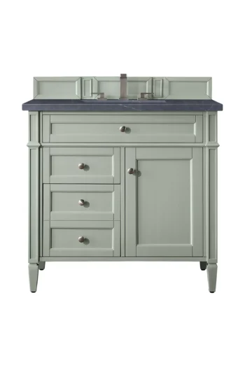 Brittany 36" Single Vanity, Sage Green w/ 3 CM Charcoal Soapstone Quartz Top