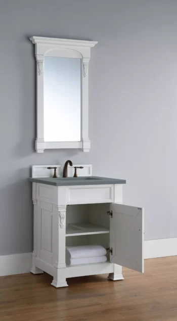 Brookfield 26" Single Vanity, Bright White w/ 3 CM Cala Blue Top - Image 6