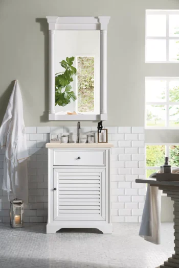 Savannah 26" Single Vanity, Bright White w/ 3 CM Eternal Marfil Top - Image 2