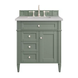 Brittany 30″ Single Vanity, Smokey Celadon w/ 3 CM Eternal Serena Top