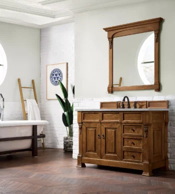 Brookfield 48" Single Vanity, Country Oak w/ 3 CM Eternal Serena Quartz Top - Image 3