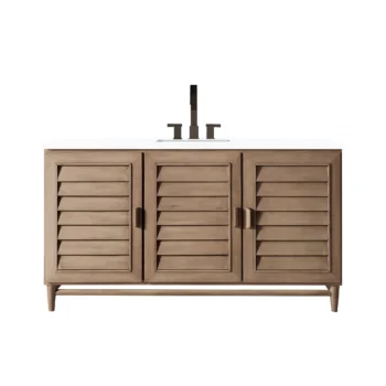 Portland 60" Single Vanity Whitewashed Walnut w/ 3 CM White Zeus Quartz Top