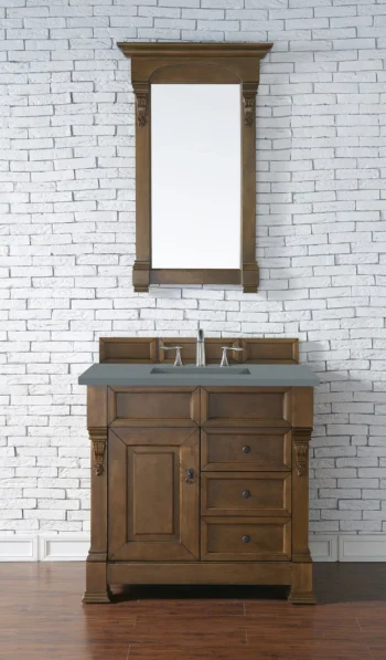 Brookfield 36" Single Vanity, Country Oak w/ 3 CM Cala Blue Top - Image 2