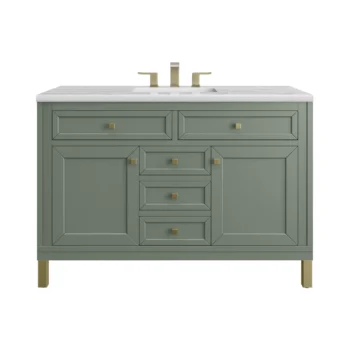 Chicago 48" Single Vanity, Smokey Celadon w/ 3 CM Arctic Fall Top - Image 2