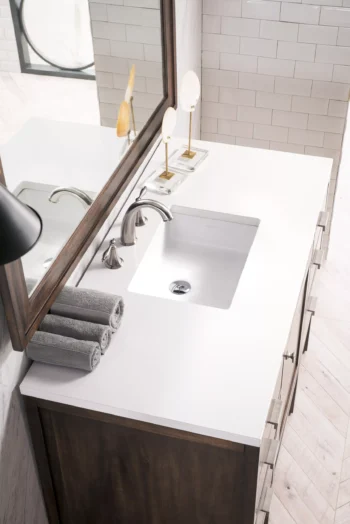 Addison 48" Single Vanity, Mid-Century Acacia w/ 3 CM White Zeus Quartz Top - Image 3