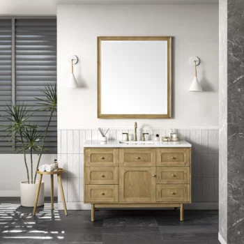 Laurent 48" Single Vanity, Light Natural Oak w/ 3 CM Arctic Fall Top - Image 4
