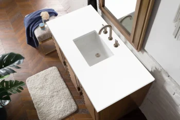 Portland 48" Single Vanity Whitewashed Walnut w/ 3 CM White Zeus Quartz Top - Image 3