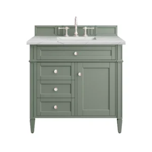 Brittany 36″ Single Vanity, Smokey Celadon w/ 3 CM Ethereal Noctis Top