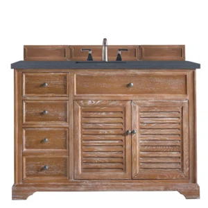 Savannah 48″ Single Vanity, Driftwood w/ 3 CM Charcoal Soapstone Quartz Top