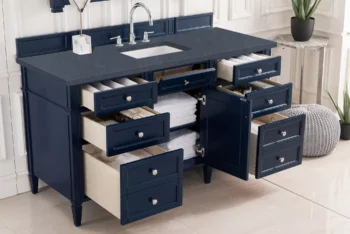 Brittany 60" Single Vanity, Victory Blue w/ 3 CM Charcoal Soapstone Quartz Top - Image 4