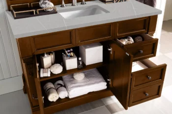 Brookfield 48" Single Vanity, Country Oak w/ 3 CM Eternal Serena Quartz Top - Image 4