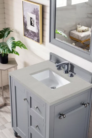 Copper Cove Encore 30" Single Vanity, Silver Gray w/ 3 CM Eternal Serena Quartz Top - Image 3