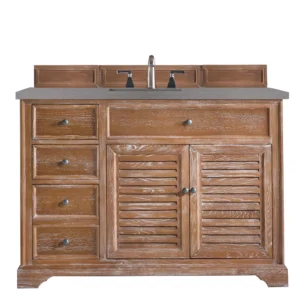 Savannah 48″ Single Vanity, Driftwood w/ 3 CM Grey Expo Quartz Top