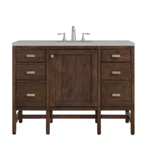 Addison 48″ Single Vanity, Mid-Century Acacia w/ 3 CM Eternal Serena Quartz Top