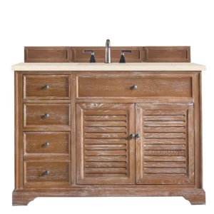 Savannah 48″ Single Vanity, Driftwood w/ 3 CM Eternal Marfil Quartz Top