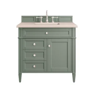 Brittany 36″ Single Vanity, Smokey Celadon w/ 3 CM Eternal Marfil Top