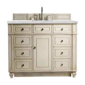 Bristol 48″ Single Vanity, Vintage Vanilla w/ 3 CM Ethereal Noctis Quartz Top