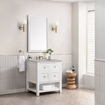 Breckenridge 30" Single Vanity, Bright White w/ 3 CM Eternal Serena Top - Image 3