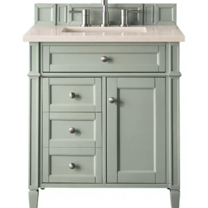 Brittany 30″ Single Vanity, Sage Green, w/ 3 CM Eternal Marfil Quartz Top