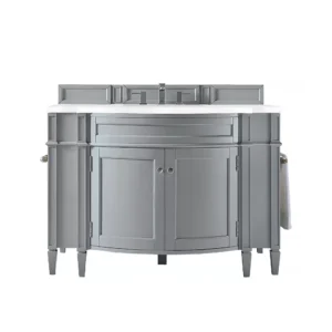 Brittany 46″ Single Vanity, Urban Gray w/ 3 CM White Zeus Quartz Top