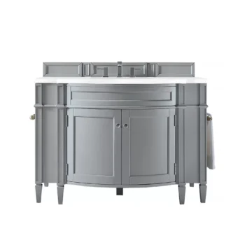 Brittany 46" Single Vanity, Urban Gray w/ 3 CM White Zeus Quartz Top
