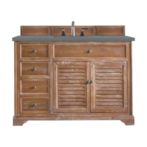 Savannah 48″ Single Vanity, Driftwood w/ 3 CM Cala Blue Quartz Top