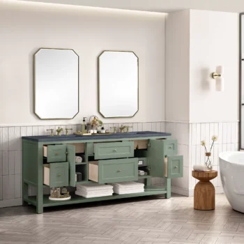 Breckenridge 72" Double Vanity, Smokey Celadon w/ 3 CM Charcoal Soapstone Top - Image 5