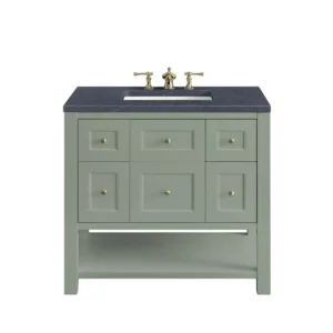 Breckenridge 36″ Single Vanity, Smokey Celadon w/ 3 CM Charcoal Soapstone Top