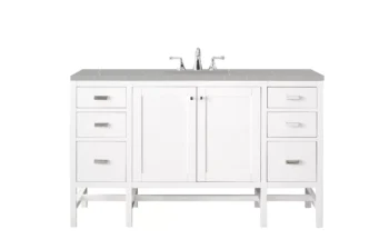 Addison 60" Single Vanity, Glossy White w/ 3 CM Eternal Serena Top