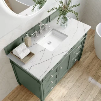 Brittany 48" Single Vanity, Smokey Celadon w/ 3 CM Ethereal Noctis Top - Image 5