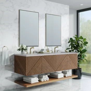 Marcello 72" Double Vanity, Chestnut w/ 3 CM Eternal Serena Top - Image 4