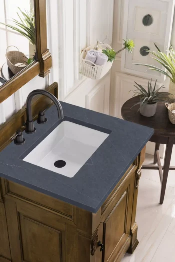 Brookfield 26" Single Vanity, Country Oak w/ 3 CM Charcoal Soapstone Quartz Top - Image 2