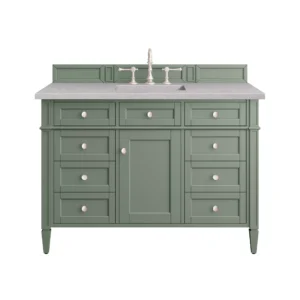 Brittany 48″ Single Vanity, Smokey Celadon w/ 3 CM Eternal Serena Top
