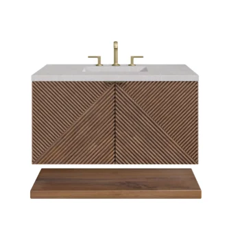Marcello 36" Single Vanity, Chestnut w/ 3 CM Eternal Serena Top - Image 2
