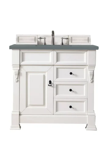 Brookfield 36" Single Vanity, Bright White w/ 3 CM Cala Blue Top