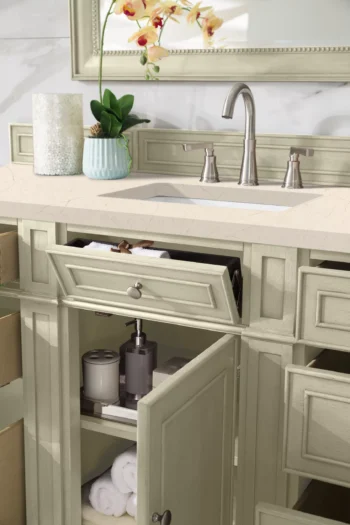 Bristol 60" Single Vanity, Vintage Vanilla w/ 3 CM Eternal Marfil Quartz Top - Image 4