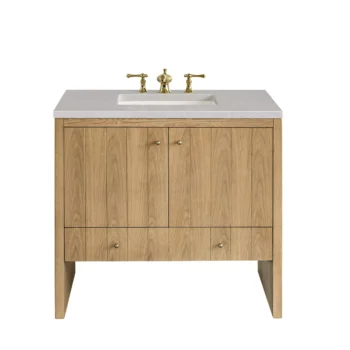 Hudson 36" Single Vanity, Light Natural Oak w/ 3 CM Eternal Serena Top