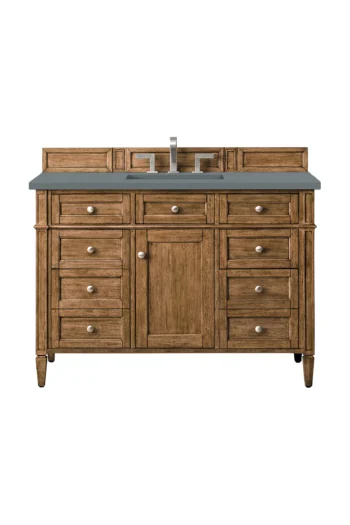 Brittany 48" Single Vanity, Saddle Brown w/ 3 CM Cala Blue Quartz Top