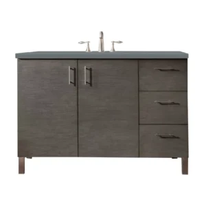 Metropolitan 48″ Single Vanity, Silver Oak w/ 3 CM Cala Blue Quartz Top