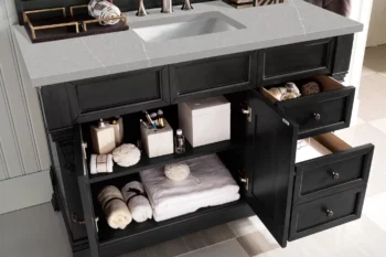 Brookfield 48" Single Vanity, Antique Black w/ 3 CM Eternal Serena Quartz Top - Image 4