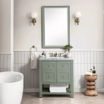 Breckenridge 30" Single Vanity, Smokey Celadon w/ 3 CM Arctic Fall Top - Image 2