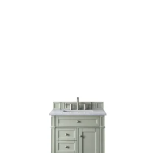 Brittany 30″ Single Vanity, Sage Green w/ 3 CM Arctic Fall Solid Surface Top