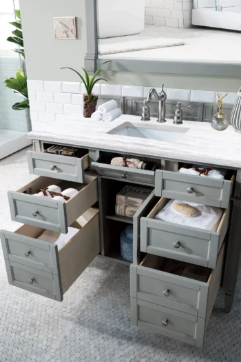 Brittany 48" Single Vanity, Urban Gray w/ 3 CM Arctic Fall Solid Surface Top - Image 4