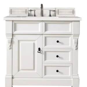 Brookfield 36″ Single Vanity, Bright White w/ 3 CM Eternal Serena Quartz Top